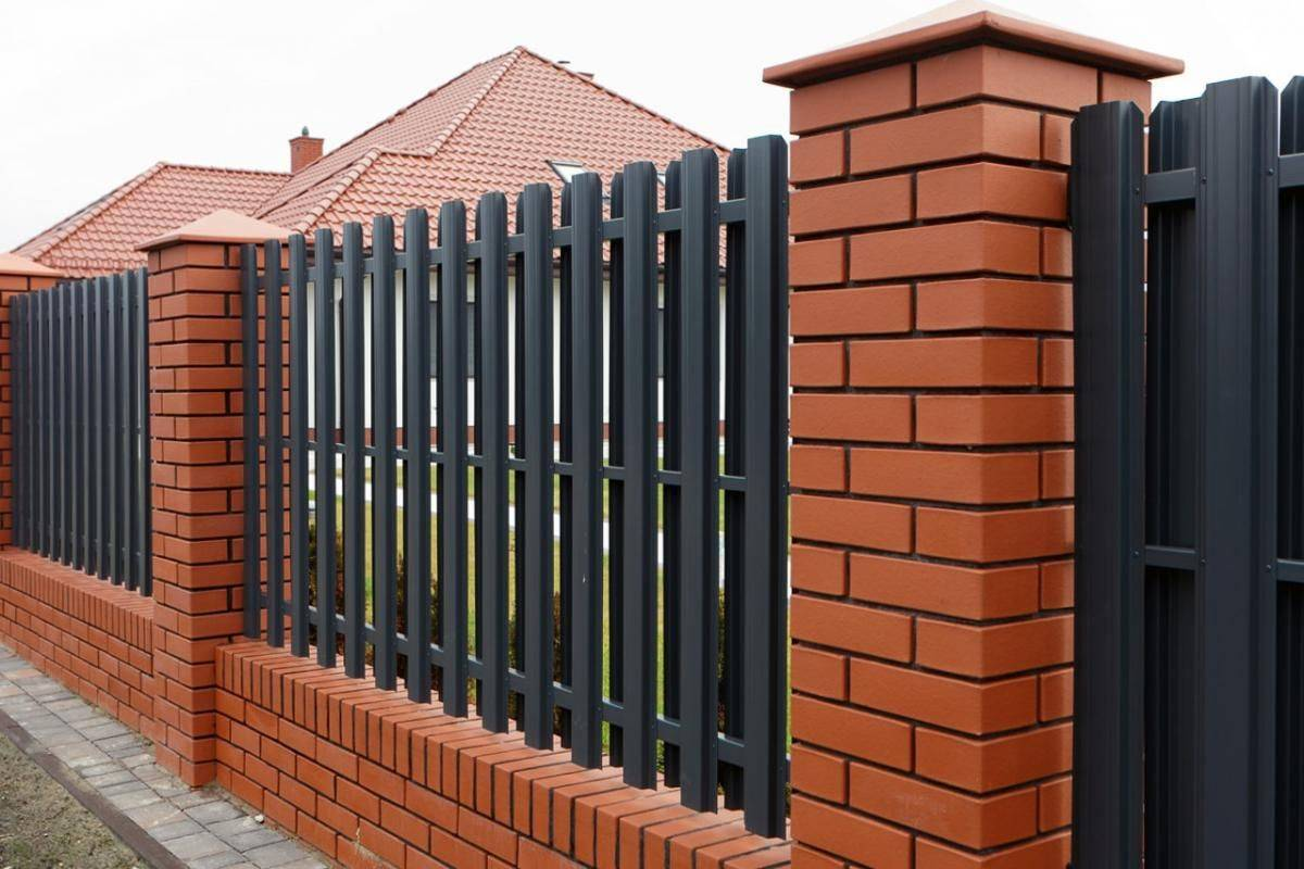 Забор с кирпичной кладкой купить в Гомеле